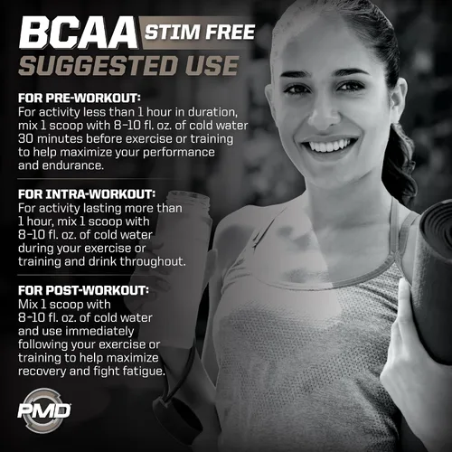 Miniatura 4 de PMD Sports BCAA - Aminoácidos sin estimulación – Mejor rendimiento de entrenamiento, recuperación mejorada, energía diaria, constructor muscular