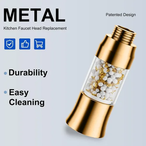 Miniatura 2 de Reemplazo de cabezal de grifo de cocina de metal con filtro, filtro de agua de cabezal rociador desplegable para fregadero, 2 modos de reemplazo