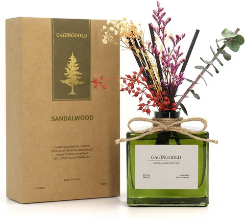 Miniatura 10 de Difusor de junco, 6.09 onzas, difusor de aroma a bosque cítrico con varillas y flores secas, difusor de 120 días de larga duración para el hogar