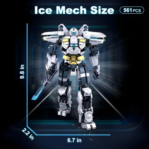 Miniatura 5 de HIGH GODO Ice Warrior Mech - Juego de construcción, modelo de batalla protector de ciudad genial para adultos y adolescentes mayores de 14 años