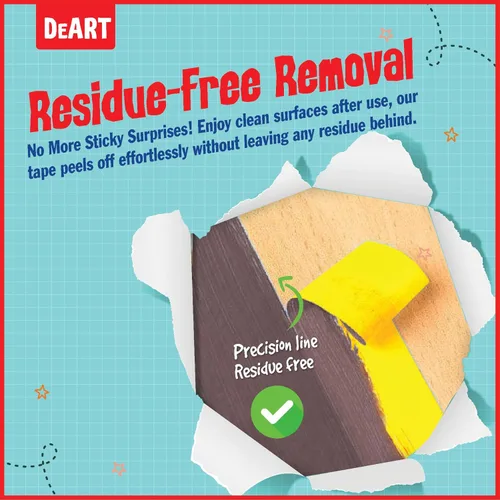 Miniatura 8 de DEART Cinta adhesiva de colores para pintores, 12 o 8 unidades, 1 pulgada o 0.6 pulgadas, suministros de arte para niños, codificación, pizarra