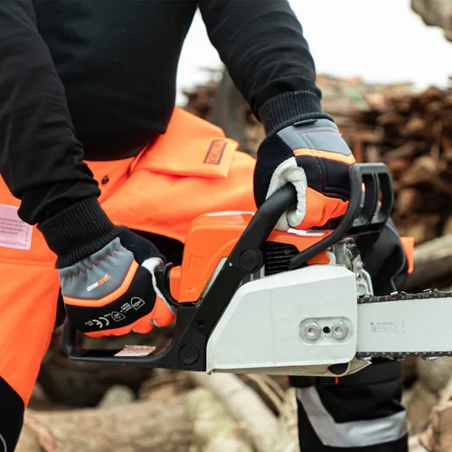 Miniatura 5 de Guantes de motosierra: cuero anticorte con protección de motosierra de 12 capas en la parte posterior de la mano izquierda, clásicos