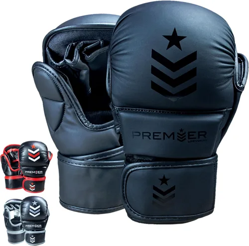 Revgear Guantes MMA de 7 onzas: guantes de entrenamiento de piel sintética premium para hombres y mujeres, ideales para boxeo, muay thai, artes