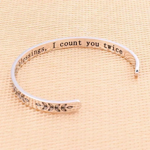 Miniatura 4 de M MOOHAM - Brazalete inspirador con cita grabada, acero inoxidable, regalo de cumpleaños, Navidad, regalo divertido para mejor amiga, hija, hijo