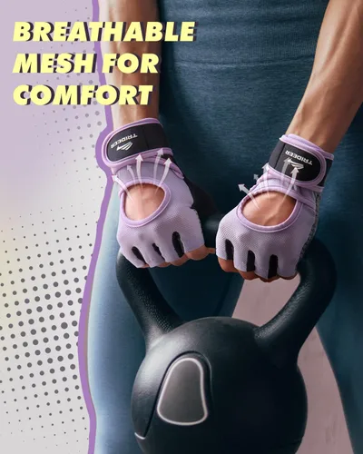 Miniatura 5 de Trideer Guantes de levantamiento de pesas para mujeres y hombres con soporte de muñeca, guantes de entrenamiento para mujer, protección completa