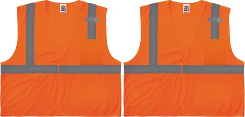 Miniatura 9 de Ergodyne GloWear - Chaleco de seguridad reflectante de alta visibilidad, cierre de gancho y bucle 2-Lima