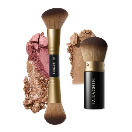 Miniatura 14 de LAURA GELLER NEW YORK - Brocha retráctil con mango de aluminio Kabuki, para todo el maquillaje facial y base para maquillaje facial líquido, crema
