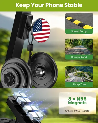 Miniatura 6 de Soporte magnético para carrito de golf, accesorios de golf, regalos para hombres, papá, marido, único, rotación de 360°, soporte de teléfono