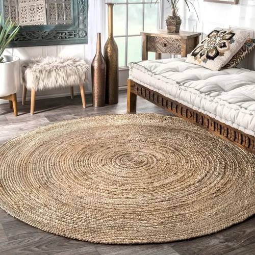 Miniatura 39 de nuLOOM 8x10 Rigo Alfombra de yute tejida a mano, color blanco hueso, diseño rústico de granja, fibra natural, para dormitorio, sala de estar