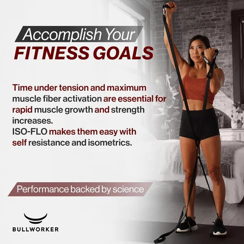 Miniatura 6 de Bullworker Correas de entrenamiento de suspensión ISO-FLO, gimnasio portátil en casa para entrenamiento de fuerza de cuerpo completo