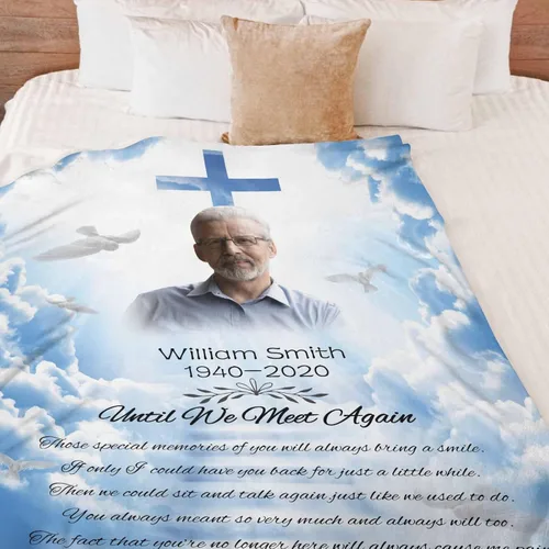 Miniatura 2 de Mantas conmemorativas personalizadas con fotos para seres queridos perdidos, manta de ángel de condolencia personalizada para regalo funerario