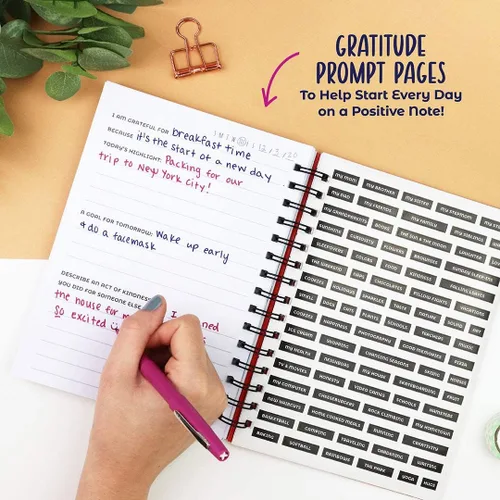 Miniatura 3 de DOODLE HOG Diario de gratitud para niños, adolescentes, diario de 100 páginas con indicaciones de escritura. Diario de afirmación incluye