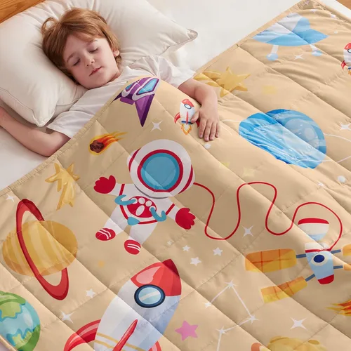 anfie Manta con Peso para Niños (36"x48" 5lbs) Manta con Peso Refrescante para Dormir, Tamaño Throw Manta Transpirable con Cuentas de Vidrio Premium