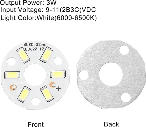 Miniatura 4 de MECCANIXITY COB - Bombilla de chip de luz LED 3W 120lm 6000-6500K 1.260 in 9-11VDC bombilla de ahorro de energía para foco, reemplazo de reflector