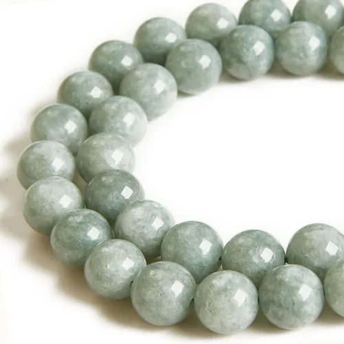 Miniatura 2 de 45 piezas 8mm Cuentas de jade natural de Birmania Cuentas de piedras preciosas Cuentas redondas sueltas para hacer joyas Jade birmano