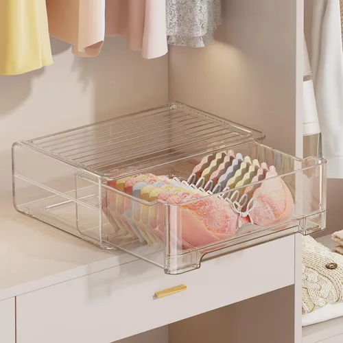 Miniatura 8 de Organizador de cajones de ropa interior con divisores, organizador de calcetines apilable de 24 celdas para armario, cajón de almacenamiento de ropa