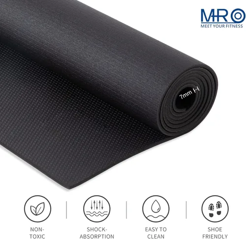 Miniatura 3 de MRO Extra Large Exercise Mat For Home Gym, 8'x4.5'/7'x4.5'/6'x4.5'(7mm) Workout Mats for Gym Flooring, Non-Slip, Extra Thick Durable Cardio Mat