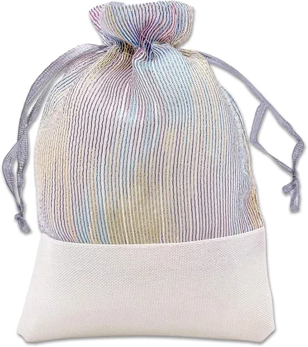 Miniatura 7 de TheDisplayGuys For Your Modern Living Paquete de 24 bolsas de regalo de lino y organza negra con cordones (XS 3 x 4), recuerdos de fiesta, muestras