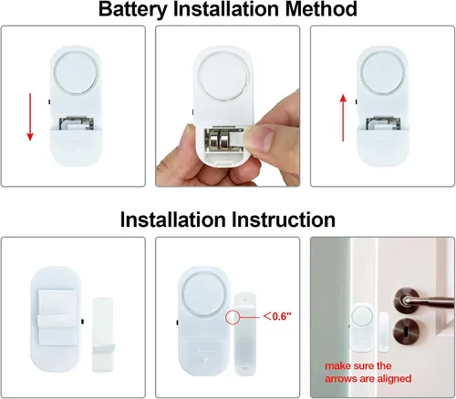 Miniatura 7 de Alarma de puerta y ventana, alarma de puerta de 95 dB para seguridad de los niños, sensor inalámbrico, alarma antirrobo de ventana, alarmas