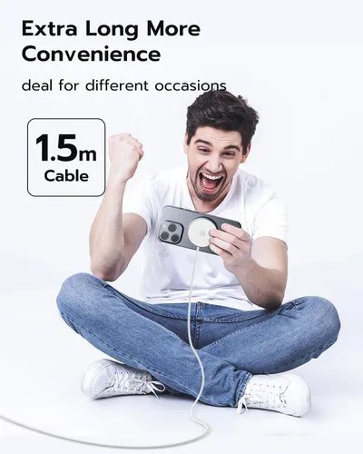 Miniatura 6 de NewQ Almohadilla de carga inalámbrica magnética, cargador inalámbrico certificado de 15 W Mag-Safe compatible con iPhone 17/16/15/14/13/12 Series