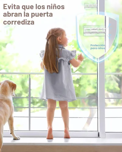 Miniatura 2 de Cerradura de Puerta Corrediza Cerraduras de Ventana - Paquete de 2 Cerraduras de Puerta Corrediza de Vidrio para Seguridad Infantil Cerraduras