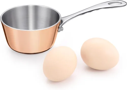 Miniatura 10 de Mini sartén, olla de acero inoxidable de tres capas con mango que se mantiene fresco, salsa térmica y aceite (4 pulgadas/0.12 cuartos de galón)