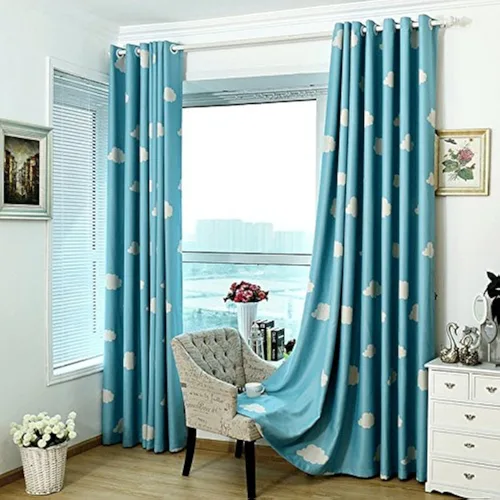 Miniatura 6 de 1 panel de cortinas opacas blancas y azules para niños