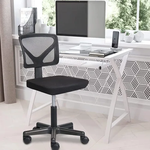 Miniatura 2 de AFO Silla de oficina en casa, silla de escritorio ergonómica, silla de computadora pequeña, ergonómica, ajustable, sin brazos, pequeña silla