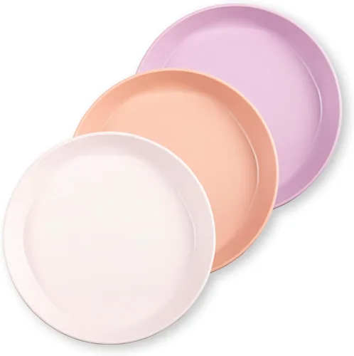 Tiny Twinkle Vajilla - Juego de 3 platos, juego de tazas, platos y cuencos sin BPA para niños y niños pequeños, juego de vajilla de plástico de