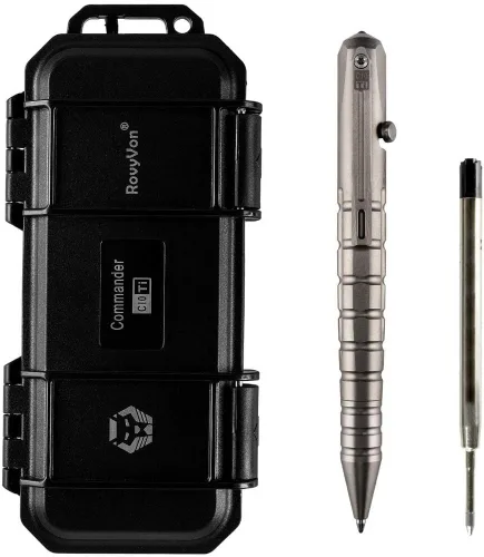 RovyVon Bolígrafo de titanio C10, bolígrafo de acción de perno para hombres y mujeres, bolígrafo de escritura de negocios de oficina, ideal para