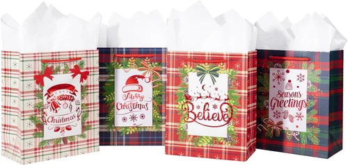Miniatura 10 de Loveinside Bolsas de regalo de tamaño mediano, bolsa de regalo con patrón de mármol colorido con papel de seda para compras, fiestas, bodas, baby