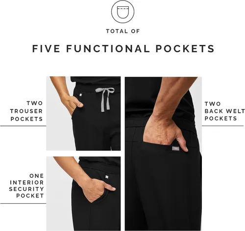 Miniatura 5 de FIGS Tansen - Pantalones deportivos para hombre, ajuste delgado, 5 bolsillos, elástico en 4 direcciones, pantalones quirúrgicos antiarrugas