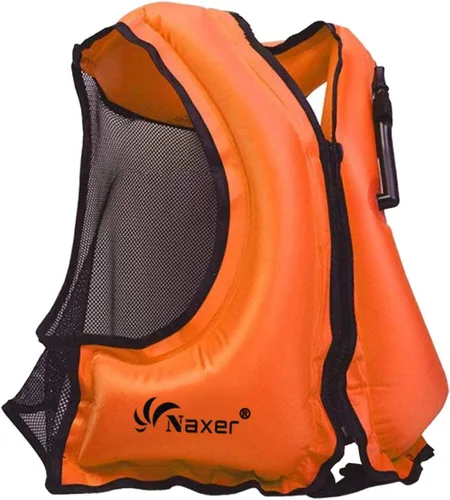 Miniatura 8 de NAXER Chaquetas inflables de flotabilidad, chalecos de esnórquel para adultos, kayak, kayak, esnórquel, traje de esnórquel de 90 a 200 libras, fácil