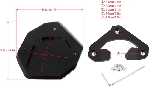 Miniatura 4 de BAIONE Worldmotop - Soporte para motocicleta Yamaha TENERE 700 Tenere700 XTZ XTZ700 2019-2022 - Placa de soporte lateral (azul)
