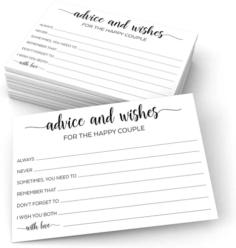 Miniatura 19 de 321Done Advice & Wishes for the Mr & Mrs, 4 x 6 pulgadas, color blanco (50 tarjetas), hecho en Estados Unidos, consejos de boda para novia, novio