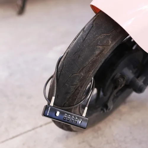 Miniatura 3 de Cerradura de cable larga con cerradura de combinación, cerraduras en U de seguridad antirrobo para motocicletas, barcos, bicicletas y scooters