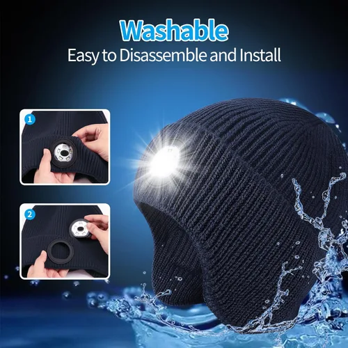 Miniatura 42 de Gorro Bluetooth con auriculares ligeros e inalámbricos, micrófono integrado y altavoces estéreo mejorados con música