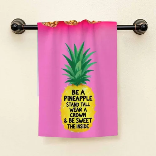 Miniatura 3 de HGOD DESIGNS Toallas de mano de piña, coloridas citas de piña para adultos, 100% algodón, toallas de baño suaves de 15 pulgadas x 30 pulgadas