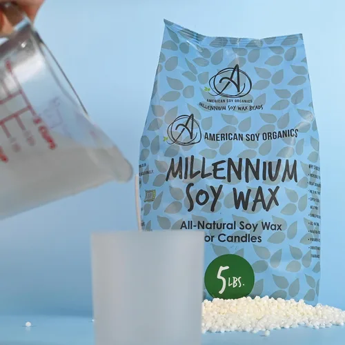 Miniatura 2 de American Soy Organics - Bolsa de 5 libras de cera de soja natural Millennium Wax para hacer velas