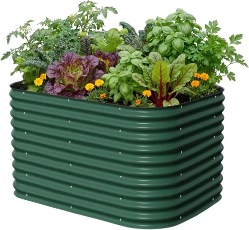 Miniatura 13 de Vego garden Jardinera elevada redonda de 32 pulgadas de alto y 42 pulgadas para jardín, para verduras, flores, patio, gris moderno