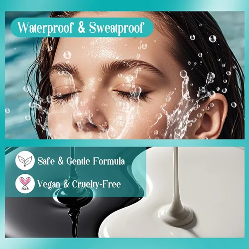 Miniatura 4 de GEMERRY Pegamento de pestañas impermeable para extensiones de pestañas, pegamento para extensiones de pestañas, color negro, de larga duración, de 2