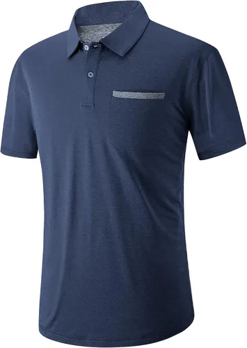 Miniatura 61 de V VALANCH Polo de golf de manga corta para hombre, estilo casual, con cuello que absorbe la humedad