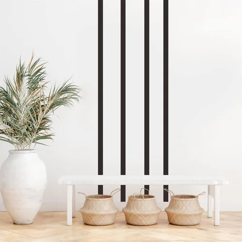 Miniatura 8 de Calcomanías de pared de líneas geométricas, calcomanías de pared de vinilo negro, calcomanías modernas para pared, calcomanías extraíbles