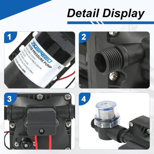 Miniatura 5 de DICMIC Bomba de agua Revolution de 5.0 GPM 12V DC 55 PSI Revolution con interruptor de presión compatible con cámper, RV, ducha, rociador