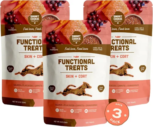 Miniatura 10 de Smart Cookie All Natural Dog Treats - Galletas saludables para perros de pollo para cadera y articulaciones con glucosamina, ideales para perros