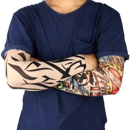 Miniatura 5 de Juego de 12 mangas temporales para tatuaje, para hombres y mujeres, Multicolor-C