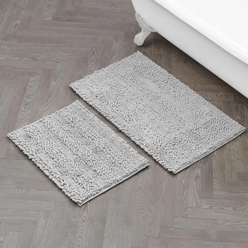 Miniatura 34 de Laura Ashley Tapete de baño de chenilla Astor 100% poliéster Decoración de baño premium Lavable a máquina Respaldo TPR Mide 17 x 24 Aqua