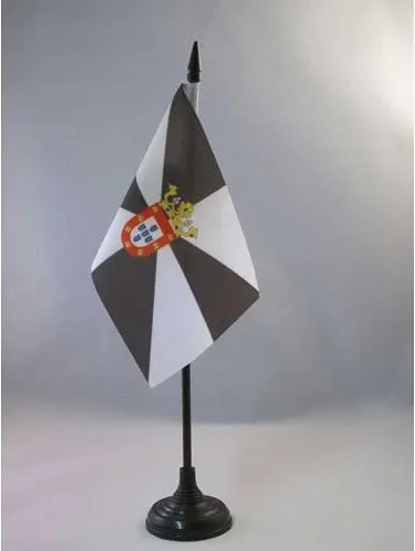 Miniatura 23 de Bandera de mesa de Andalucía 4'' x 6'' - Bandera de escritorio de la región española de Andalucía 5.9 x 3.9 in - Barra y base de plástico negro - AZ