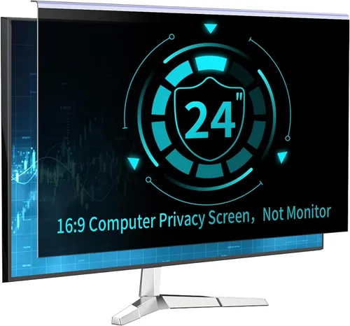 Miniatura 14 de Paquete de 2 filtros de pantalla de privacidad de computadora de 24 pulgadas para monitor 16:9, anti-luz azul, anti-UV, bloqueo de luz azul