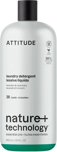 Miniatura 9 de ATTITUDE Detergente para ropa con aceites esenciales, verificado por EWG, vegano, ingredientes a base de plantas y minerales, HE, botella